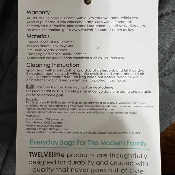 Sale!TWELVE little Quilted Gray Companion Diaper Bag Best-Selling Backpack Style